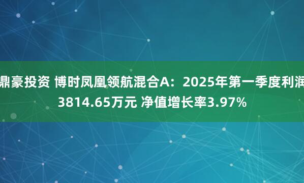 鼎豪投资 博时凤凰领航混合A：2025年第一季度利润3814.65万元 净值增长率3.97%